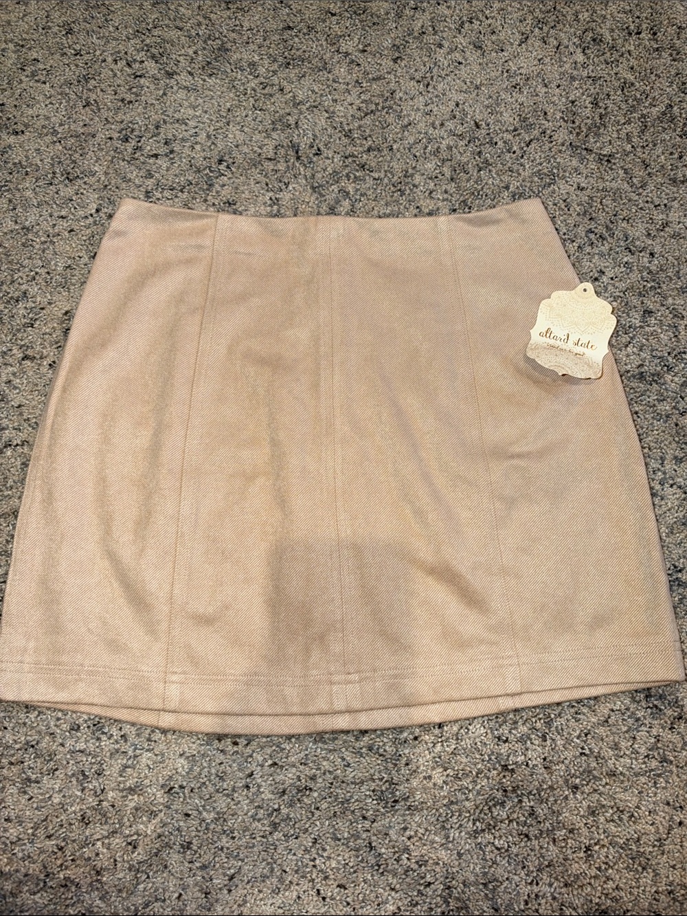 Altar'd State Neutral Beige/Pink Mini Skirt